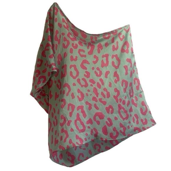 Entro One Shoulder Girls Night Leopard Print Party Top - Picture 6 of 9